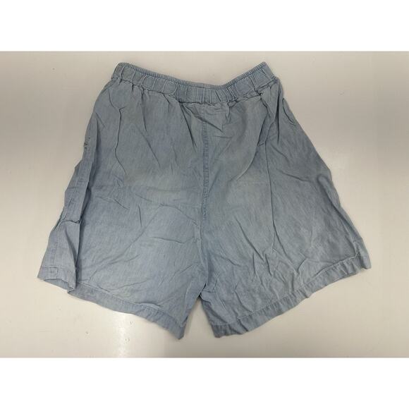Mizz Lizz Womens Shorts Size Small Chambray Blue Floral High Waisted Vintage - Picture 7 of 11